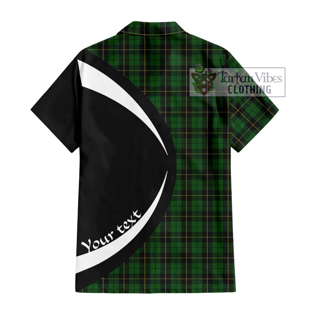 Tartan Vibes Clothing Wallace Hunting Tartan Short Sleeve Button Up with Family Crest Circle Style