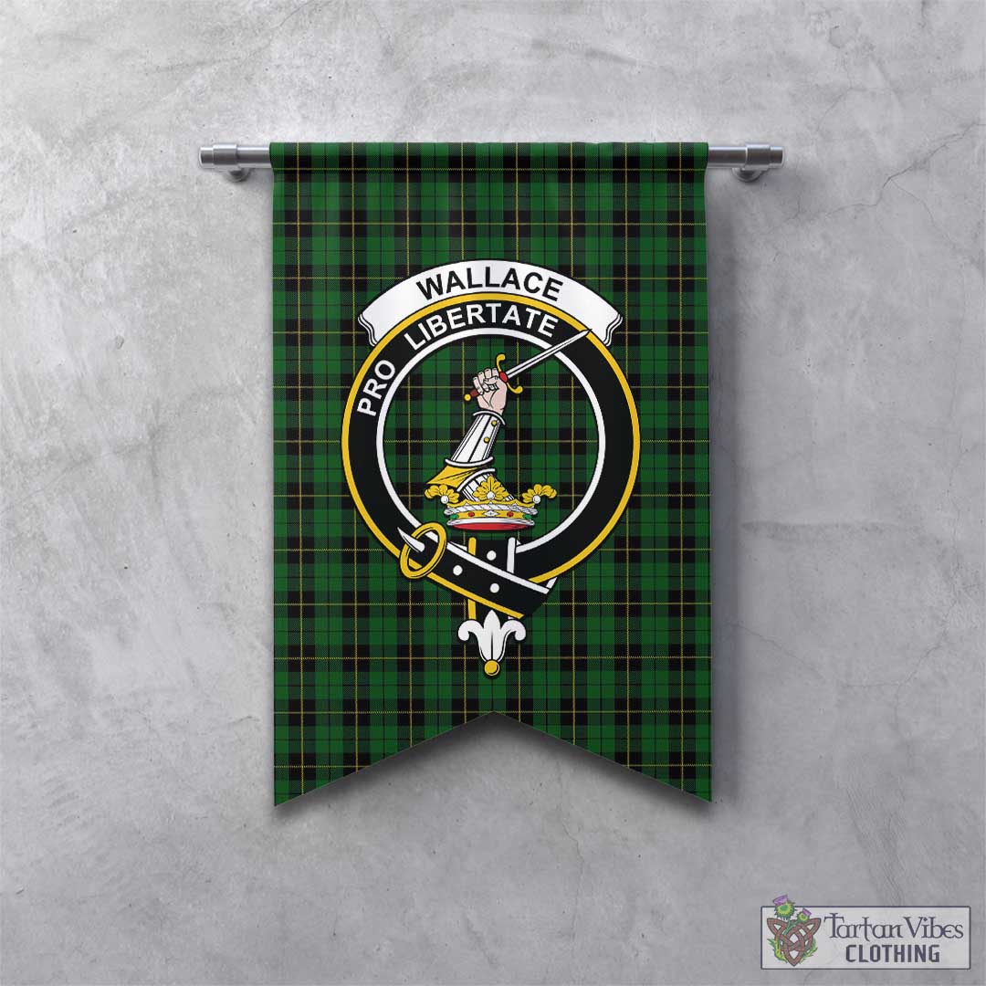 Tartan Vibes Clothing Wallace Hunting Tartan Gonfalon, Tartan Banner with Family Crest