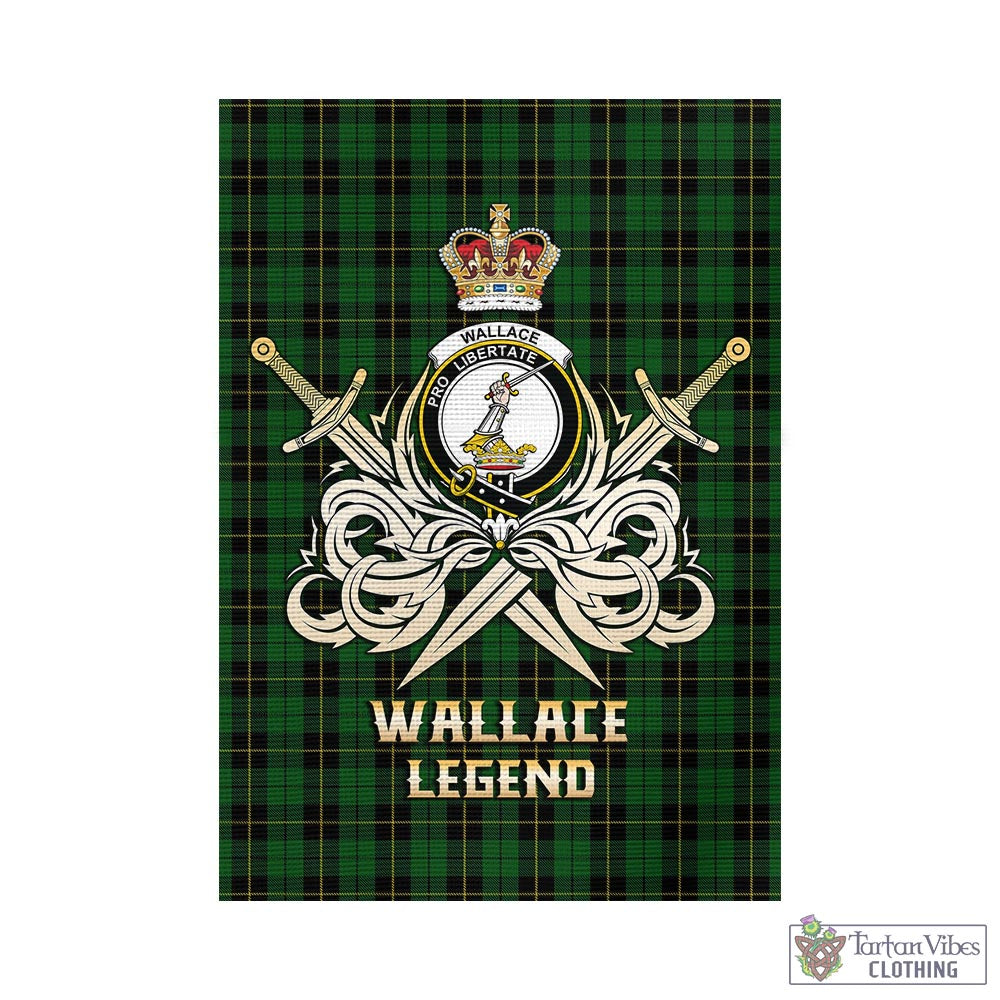 Tartan Vibes Clothing Wallace Hunting Tartan Flag with Clan Crest and the Golden Sword of Courageous Legacy