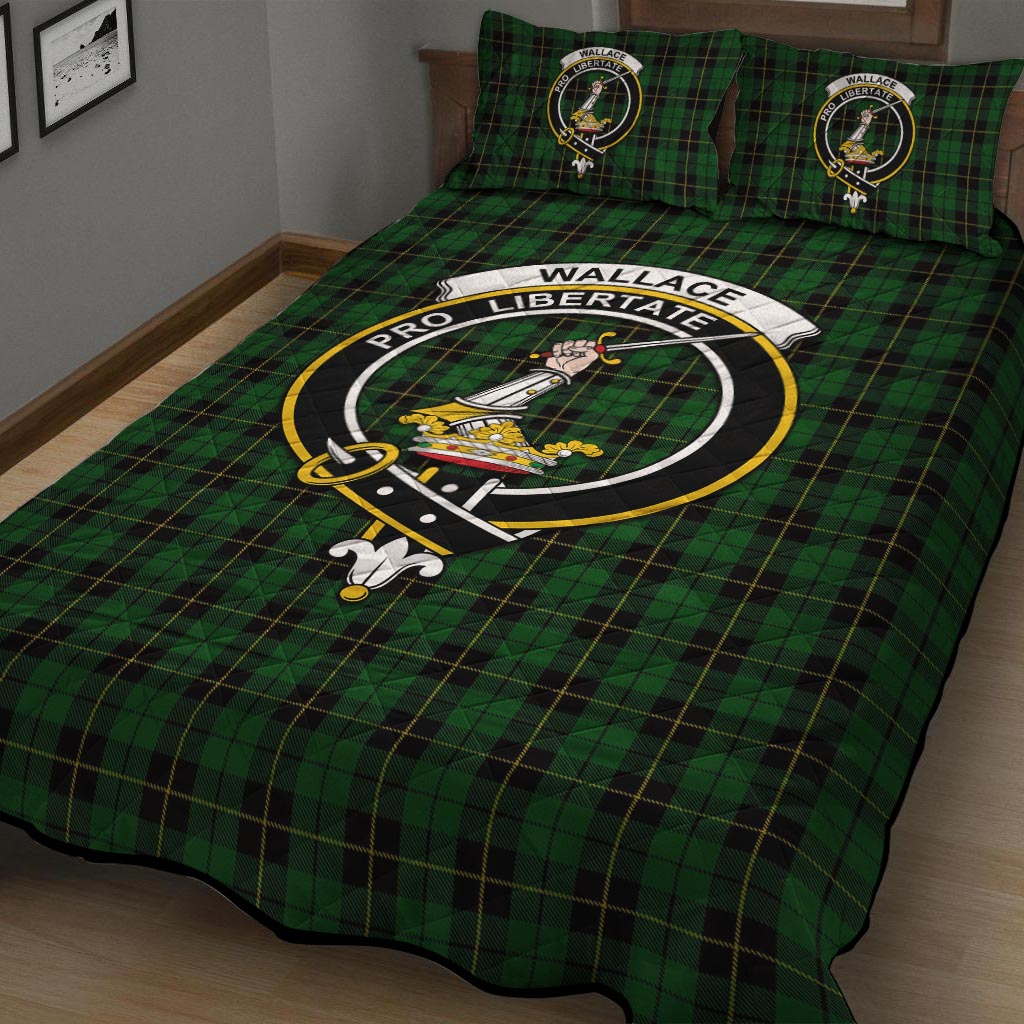 Wallace Hunting Tartan Quilt Bed Set with Family Crest - Tartan Vibes Clothing