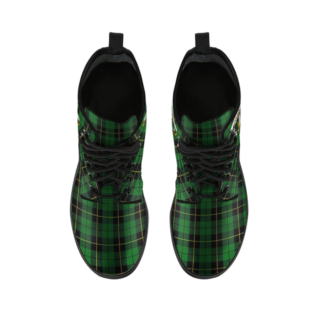 wallace-hunting-tartan-leather-boots-with-family-crest