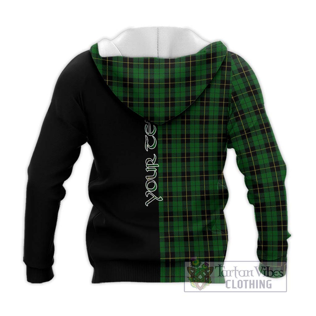 Wallace Hunting Tartan Knitted Hoodie with Family Crest and Half Of Me Style - Tartanvibesclothing Shop