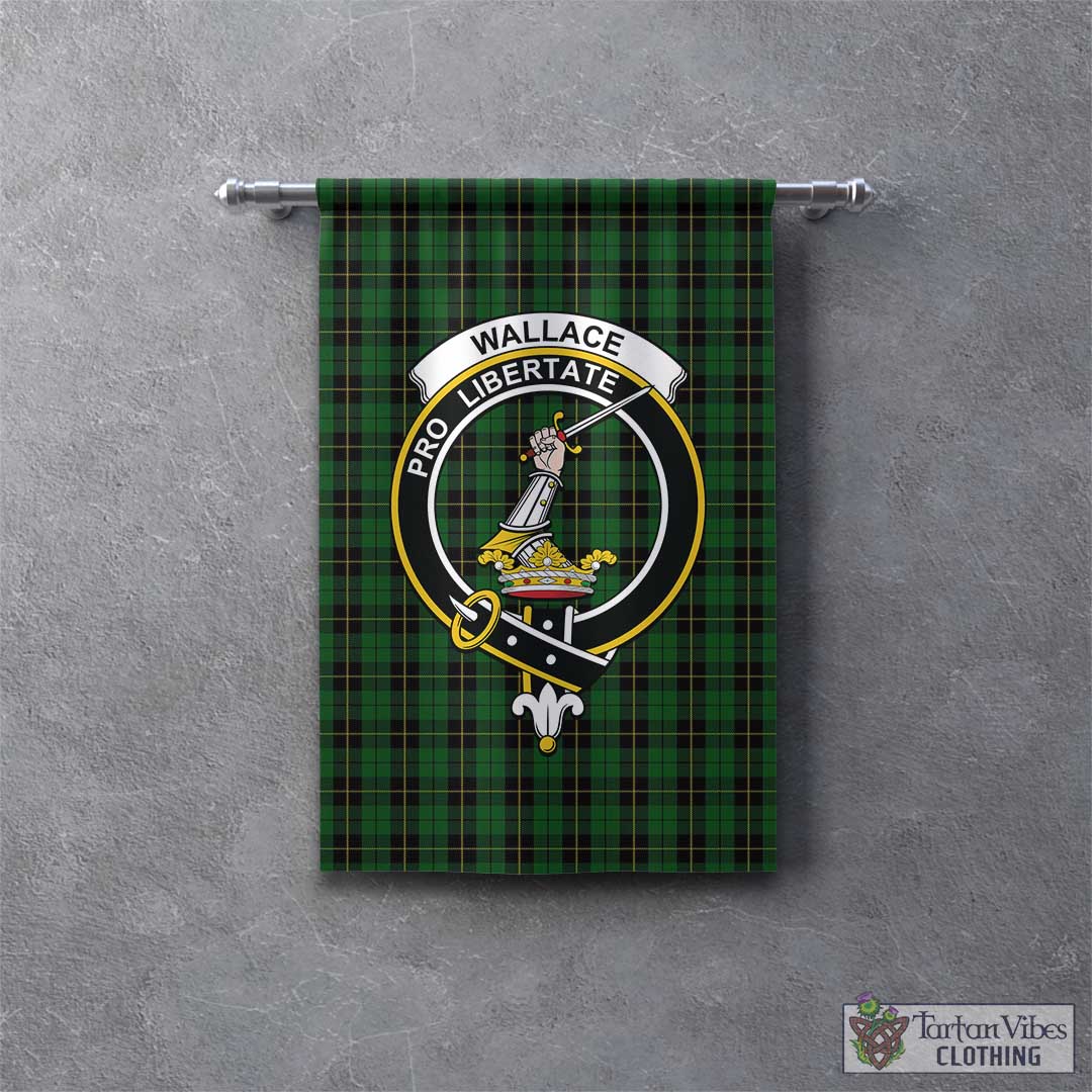 Tartan Vibes Clothing Wallace Hunting Tartan Gonfalon, Tartan Banner with Family Crest