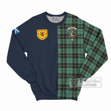 Wallace Hunting Ancient Tartan Sweatshirt Alba with Scottish Lion Royal Arm Half Style