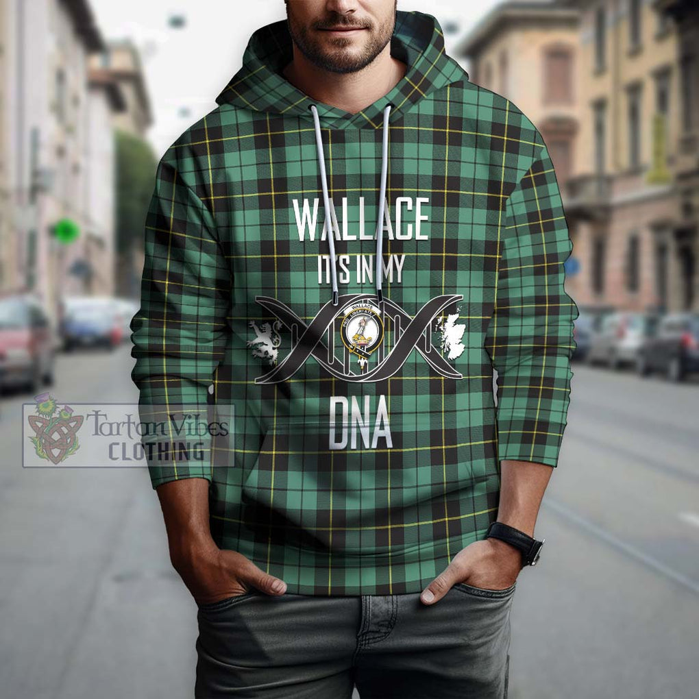 Wallace Hunting Ancient Tartan Hoodie with Family Crest DNA In Me Style Pullover Hoodie - Tartanvibesclothing Shop