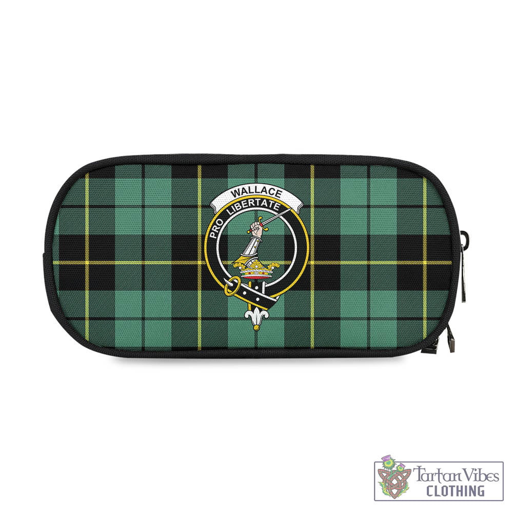 Tartan Vibes Clothing Wallace Hunting Ancient Tartan Pen and Pencil Case with Family Crest