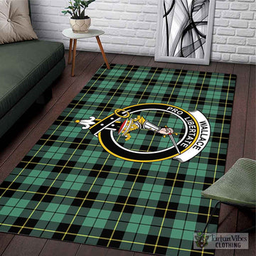 Wallace Hunting Ancient Tartan Area Rug with Family Crest