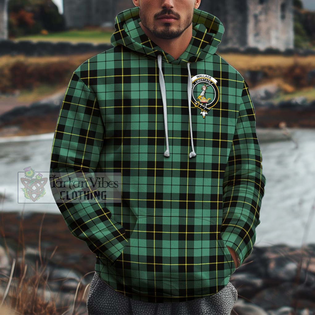 Wallace Hunting Ancient Tartan Cotton Hoodie with Family Crest Pullover Hoodie XS - Tartan Vibes Clothing