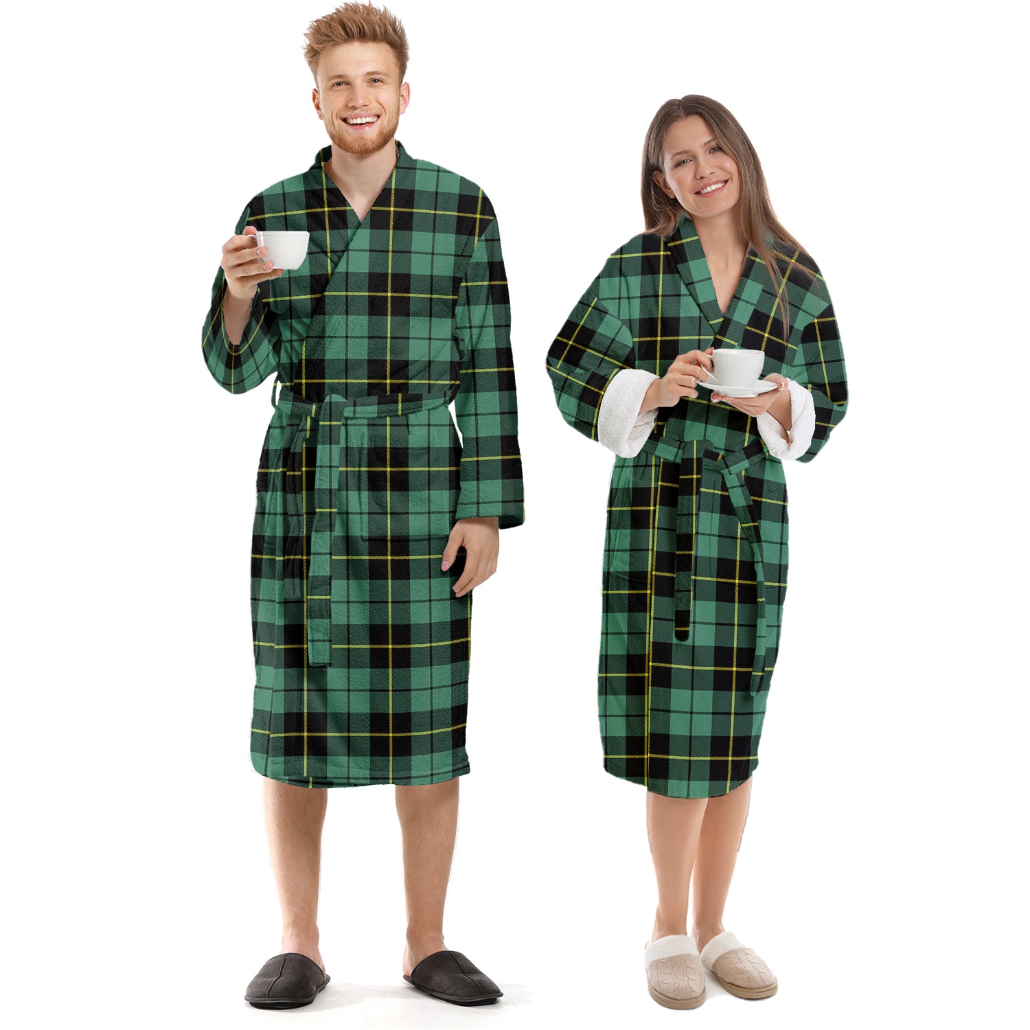 Wallace Hunting Ancient Tartan Bathrobe Unisex S - Tartan Vibes Clothing