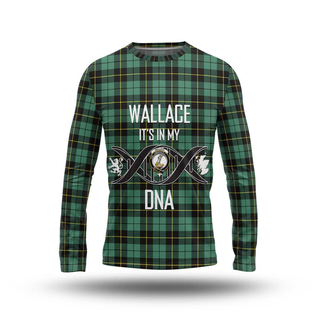 Wallace Hunting Ancient Tartan Long Sleeve T-Shirt with Family Crest DNA In Me Style Unisex - Tartanvibesclothing Shop