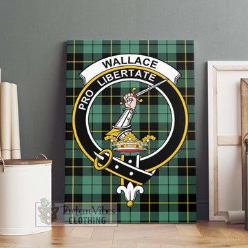 Wallace Hunting Ancient Tartan Canvas Print Wall Art with Family Crest