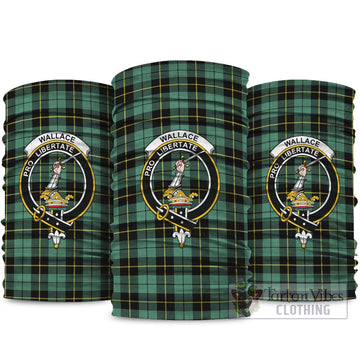 Wallace Hunting Ancient Tartan Neck Gaiters, Tartan Bandanas, Tartan Head Band with Family Crest