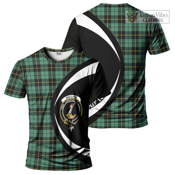 Wallace Hunting Ancient Tartan T-Shirt with Family Crest Circle Style