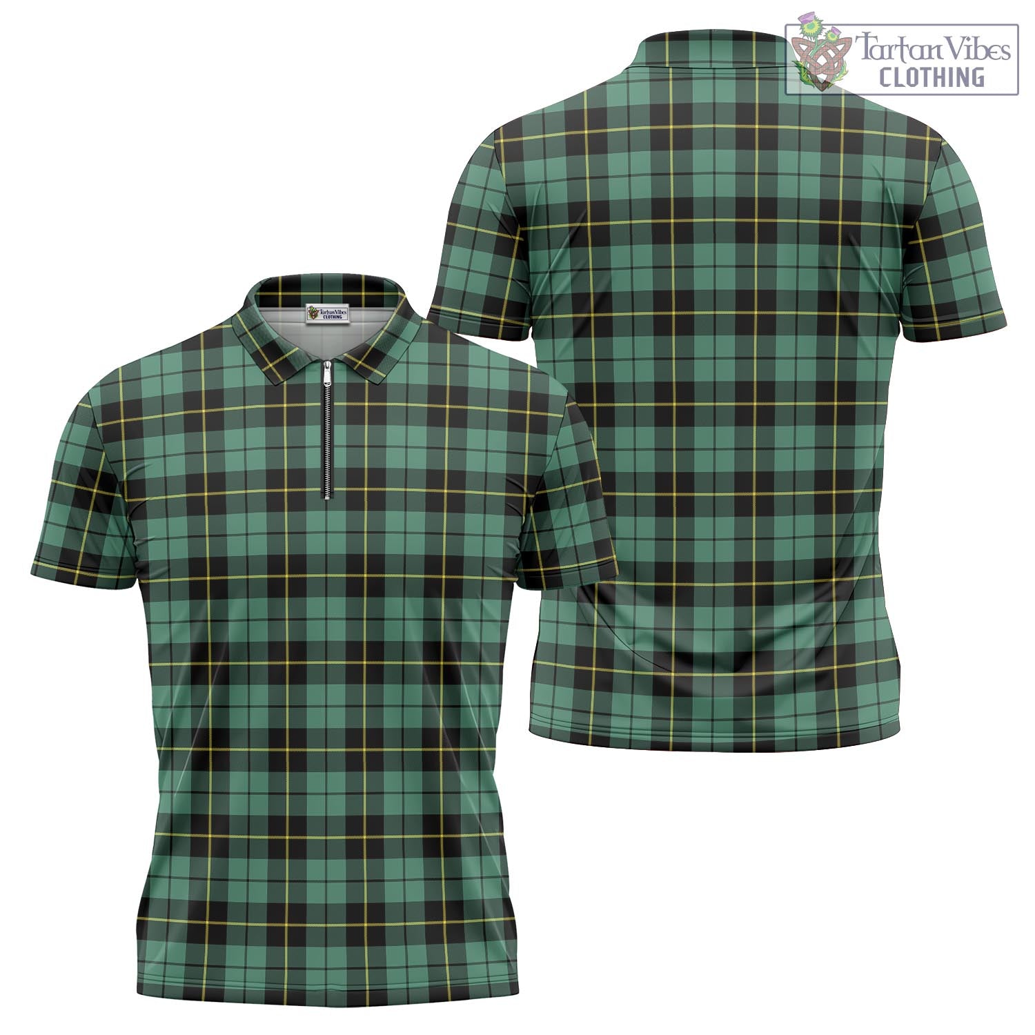 Tartan Vibes Clothing Wallace Hunting Ancient Tartan Zipper Polo Shirt