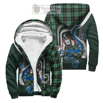 Wallace Hunting Ancient Tartan Sherpa Hoodie with Epic Bagpipe Style