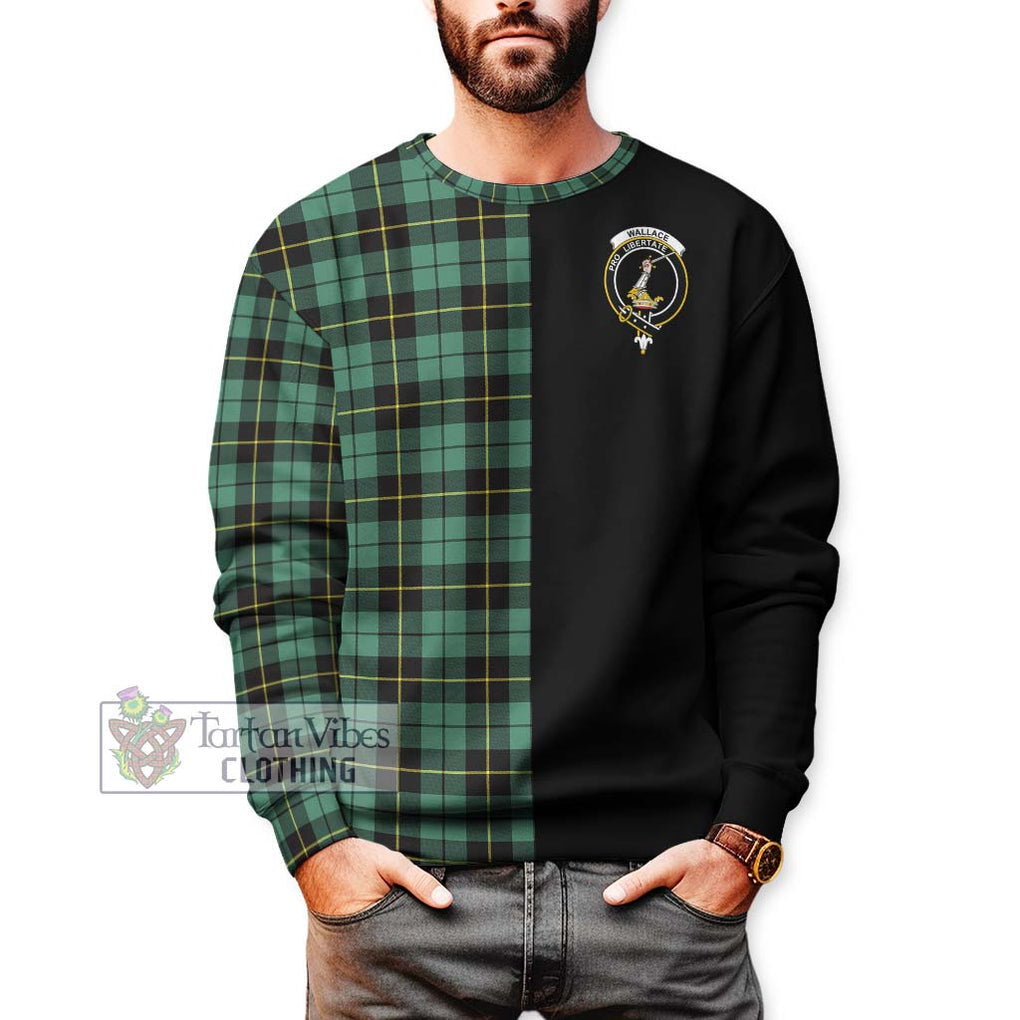 Wallace Hunting Ancient Tartan Sweatshirt with Family Crest and Half Of Me Style Unisex - Tartanvibesclothing Shop