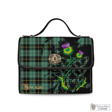 Wallace Hunting Ancient Tartan Waterproof Canvas Bag with Scotland Map and Thistle Celtic Accents