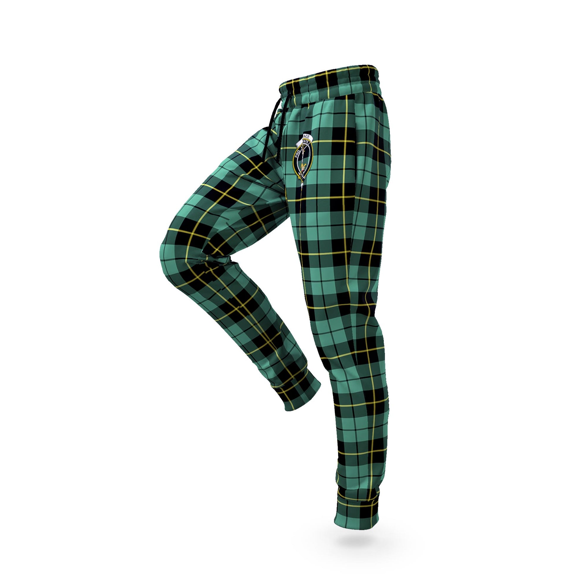 Wallace Hunting Ancient Tartan Joggers Pants with Family Crest S - Tartan Vibes Clothing