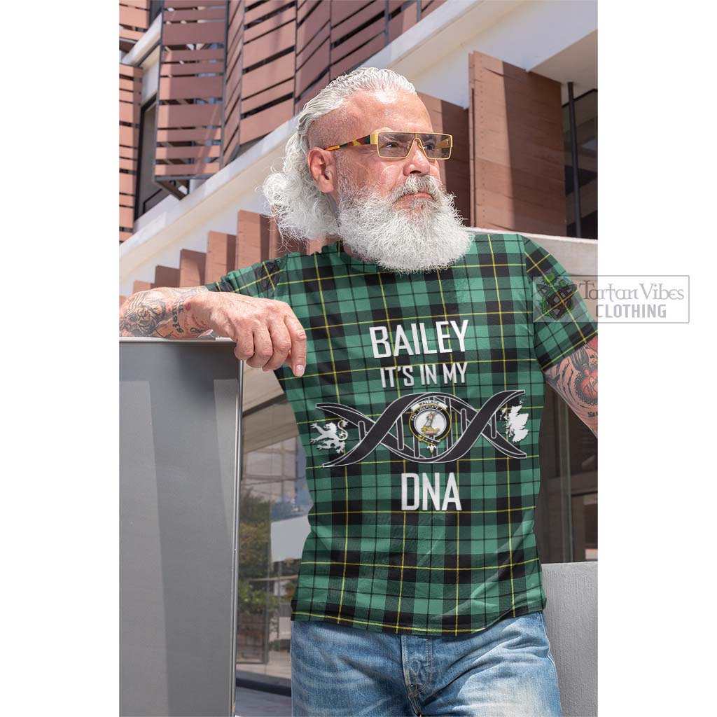 Tartan Vibes Clothing Wallace Hunting Ancient Tartan Cotton T-shirt with Family Crest DNA In Me Style