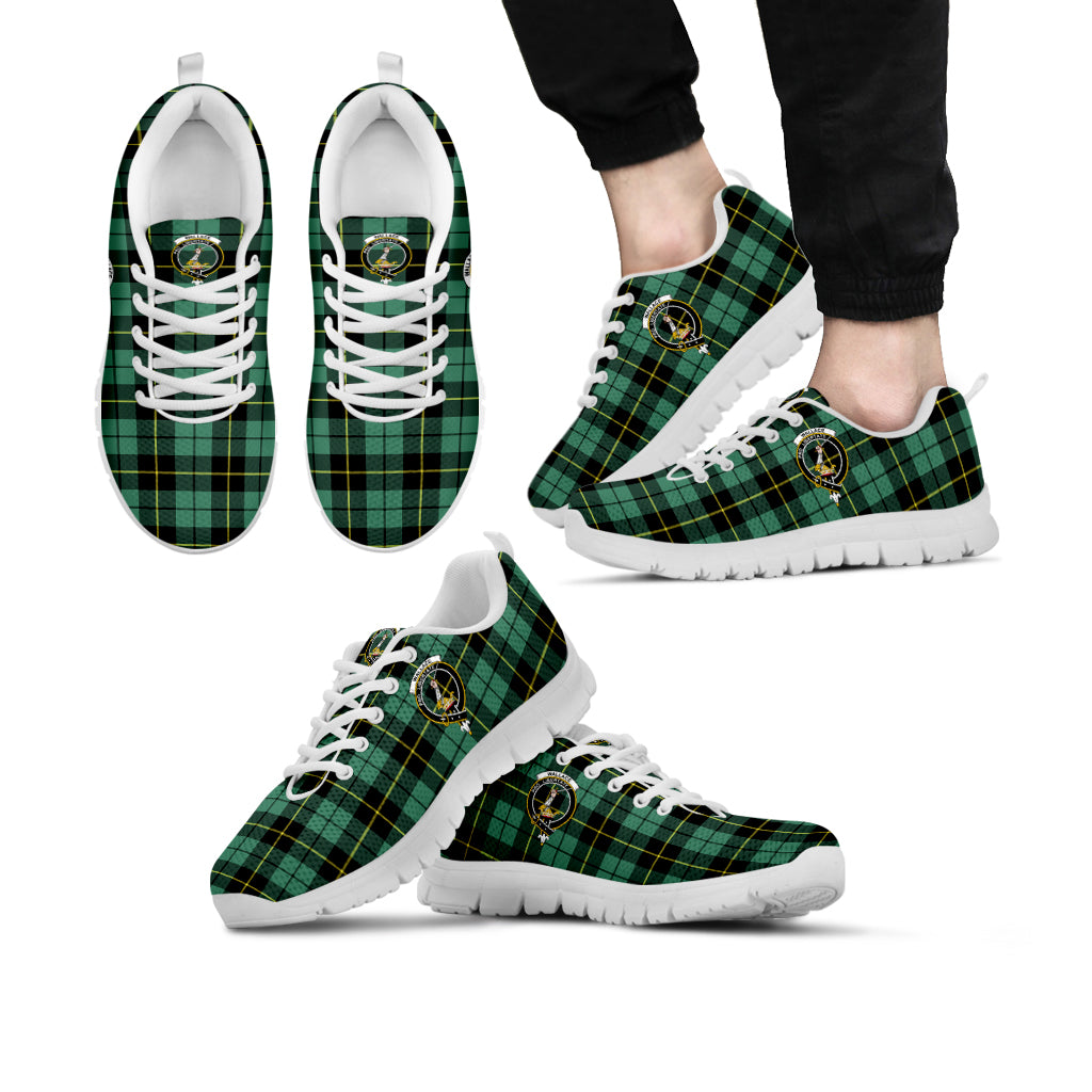 Wallace Hunting Ancient Tartan Sneakers with Family Crest Kid's Sneakers - Tartan Vibes Clothing