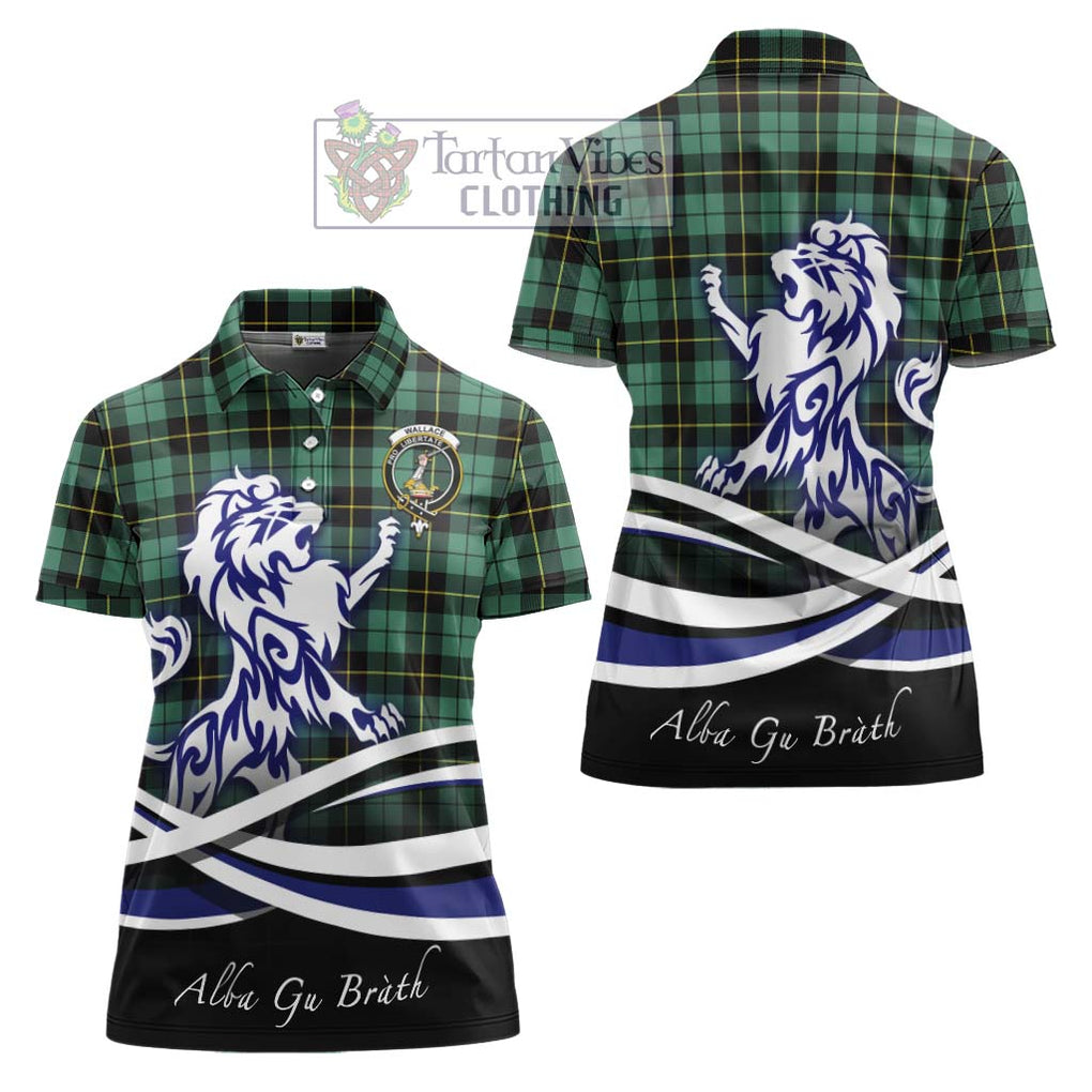 Wallace Hunting Ancient Tartan Women's Polo Shirt with Alba Gu Brath Regal Lion Emblem Women - Tartanvibesclothing Shop