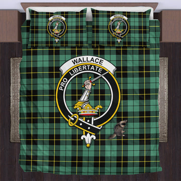 Wallace Hunting Ancient Tartan Bedding Set with Family Crest