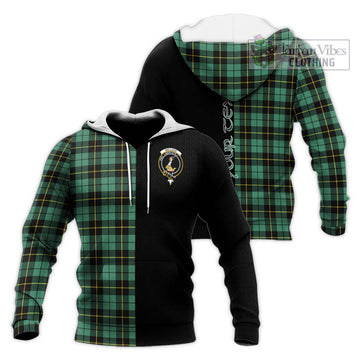 Wallace Hunting Ancient Tartan Knitted Hoodie with Family Crest and Half Of Me Style