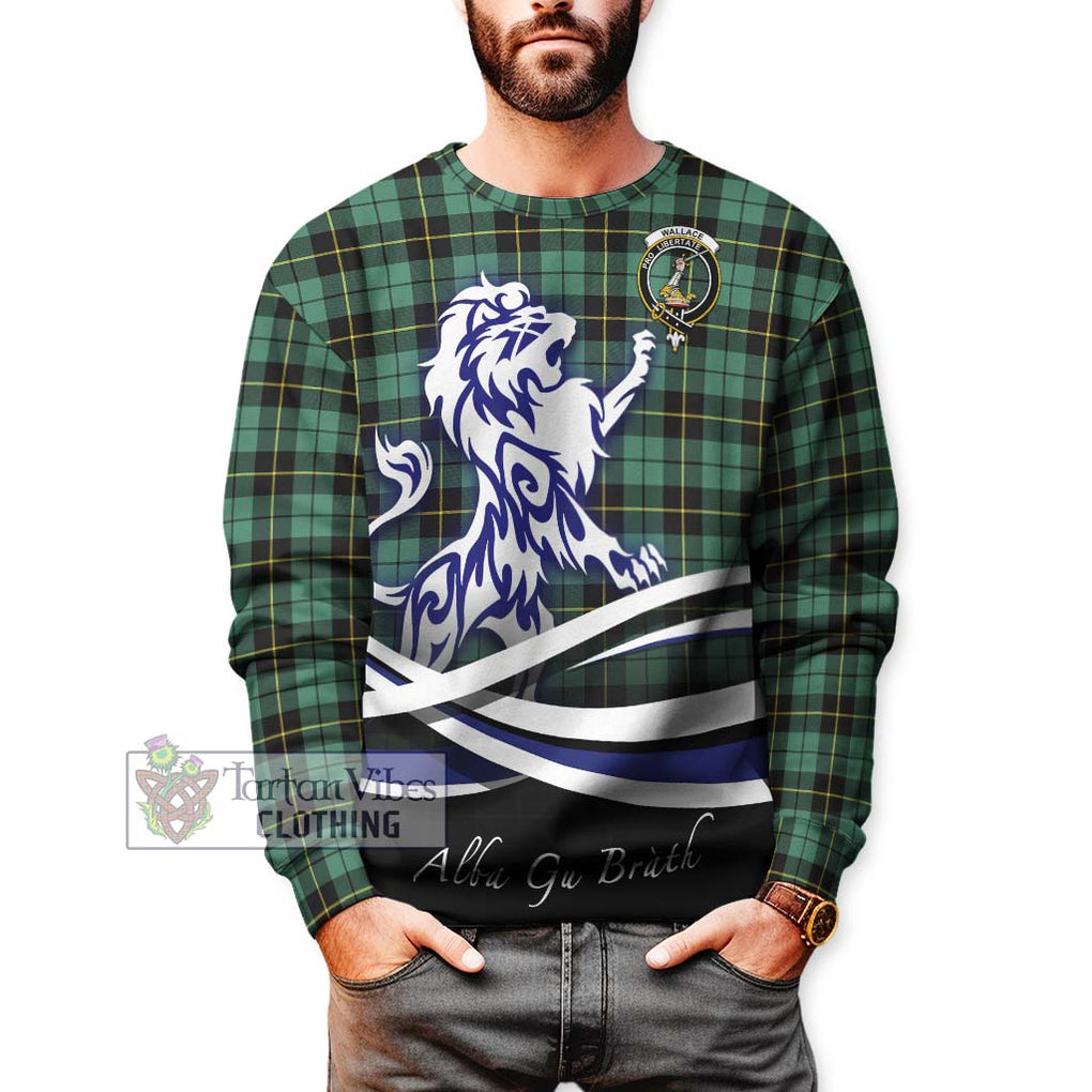 Wallace Hunting Ancient Tartan Sweatshirt with Alba Gu Brath Regal Lion Emblem Unisex - Tartanvibesclothing Shop