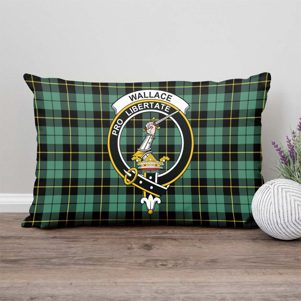 Wallace Hunting Ancient Tartan Pillow Cover with Family Crest Rectangle Pillow Cover - Tartanvibesclothing