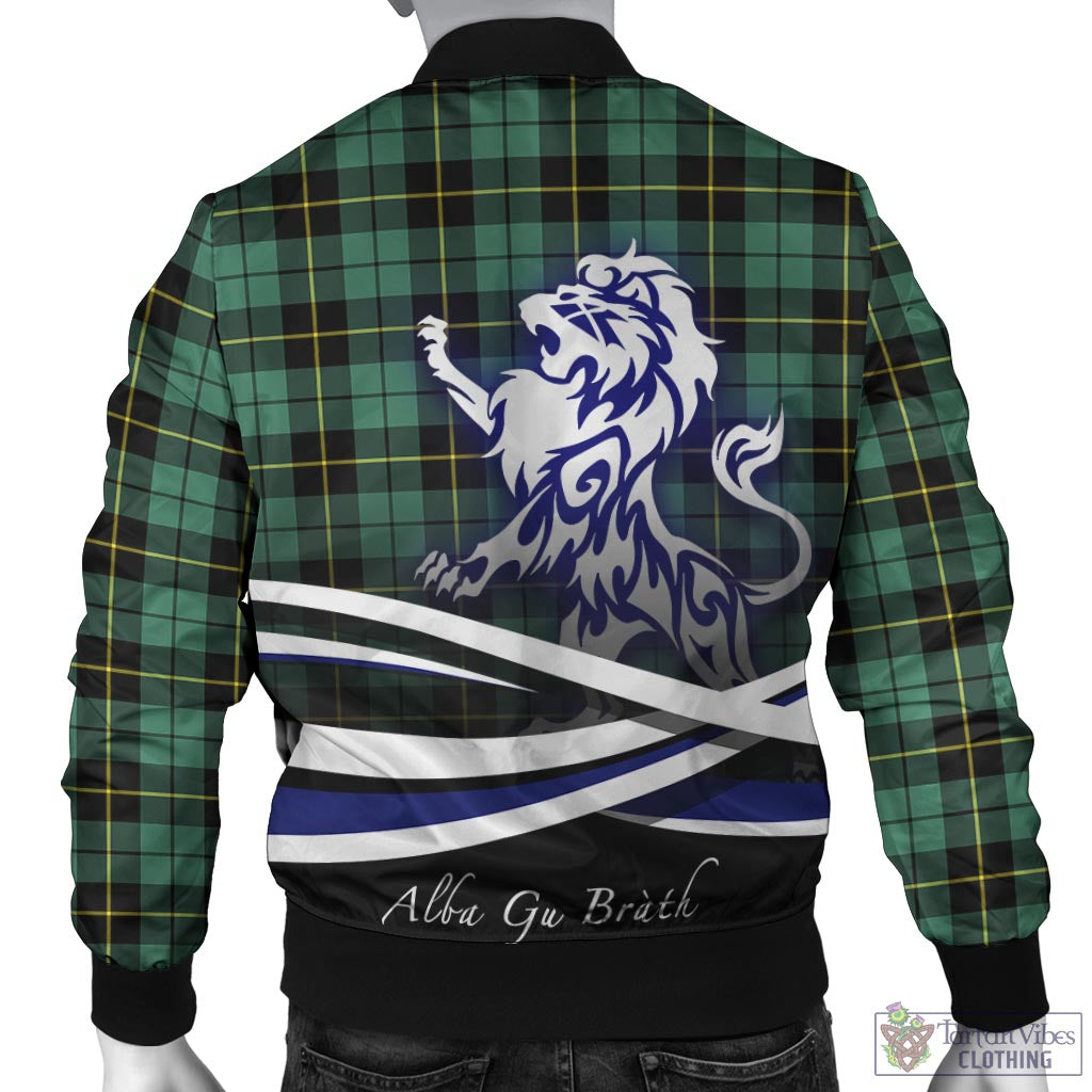 Tartan Vibes Clothing Wallace Hunting Ancient Tartan Bomber Jacket with Alba Gu Brath Regal Lion Emblem