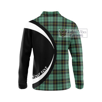 Wallace Hunting Ancient Tartan Long Sleeve Polo Shirt with Family Crest Circle Style