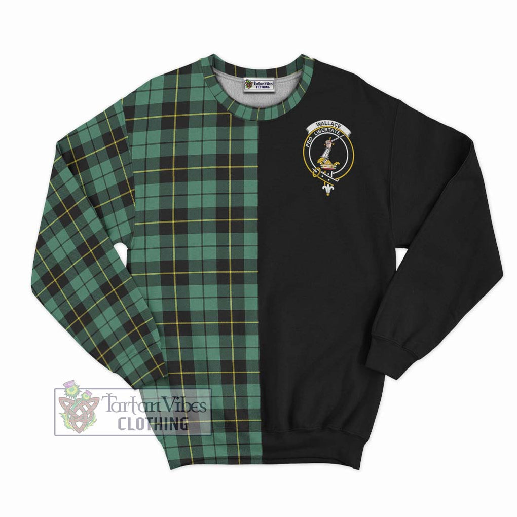 Wallace Hunting Ancient Tartan Sweatshirt with Family Crest and Half Of Me Style - Tartanvibesclothing Shop