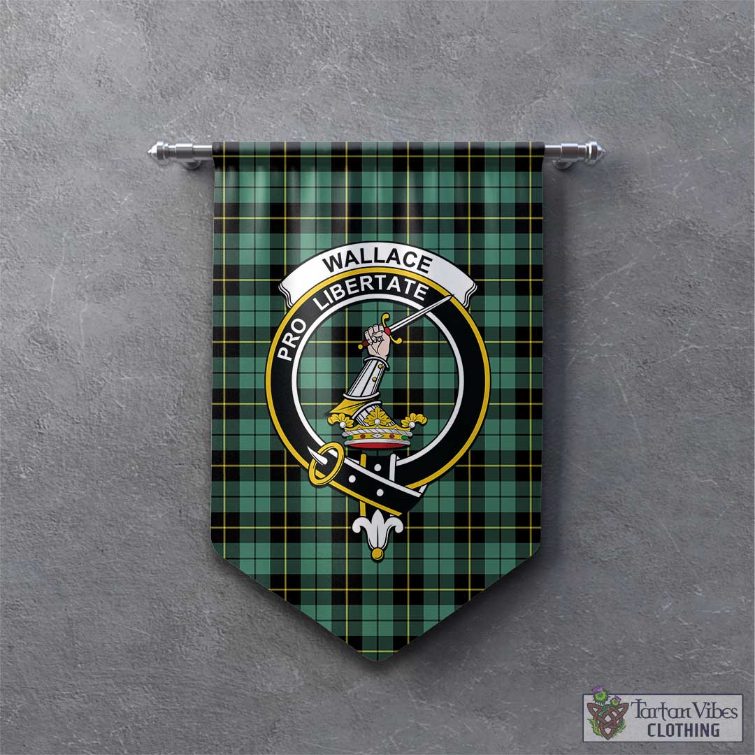 Tartan Vibes Clothing Wallace Hunting Ancient Tartan Gonfalon, Tartan Banner with Family Crest