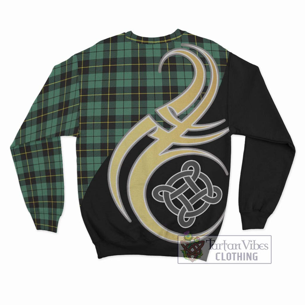 Wallace Hunting Ancient Tartan Sweatshirt with Family Crest and Celtic Symbol Style - Tartan Vibes Clothing