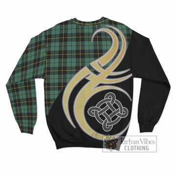 Wallace Hunting Ancient Tartan Sweatshirt with Family Crest and Celtic Symbol Style