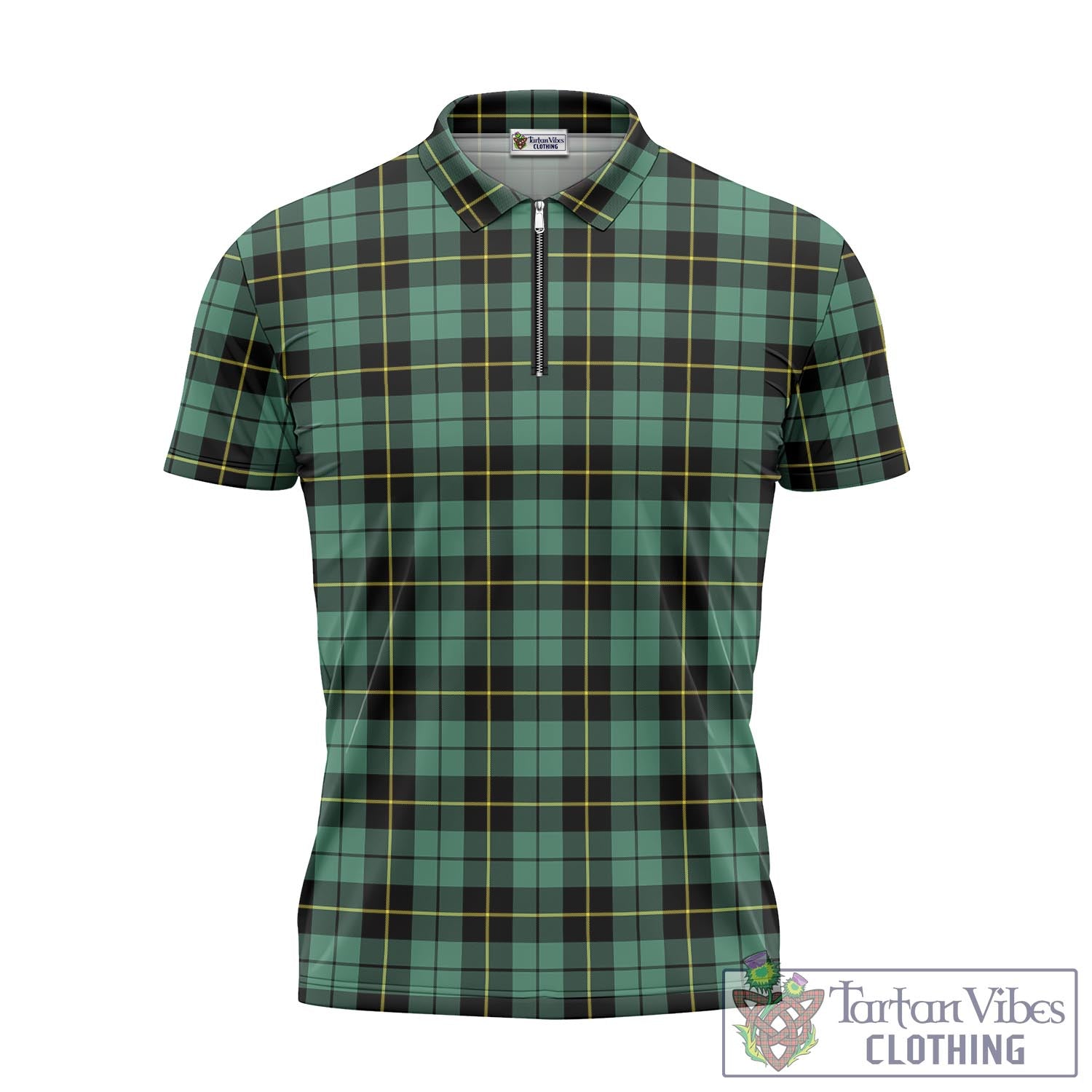 Tartan Vibes Clothing Wallace Hunting Ancient Tartan Zipper Polo Shirt