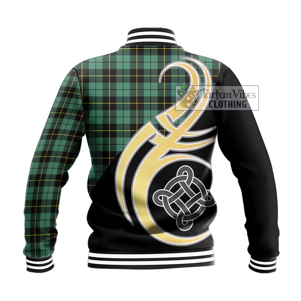 Wallace Hunting Ancient Tartan Baseball Jacket with Family Crest and Celtic Symbol Style - Tartan Vibes Clothing