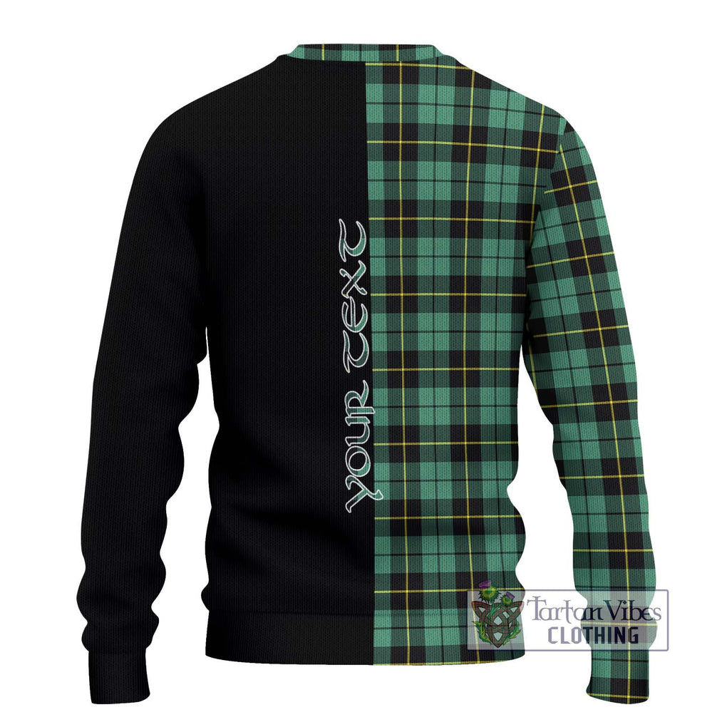 Wallace Hunting Ancient Tartan Knitted Sweater with Family Crest and Half Of Me Style - Tartanvibesclothing Shop