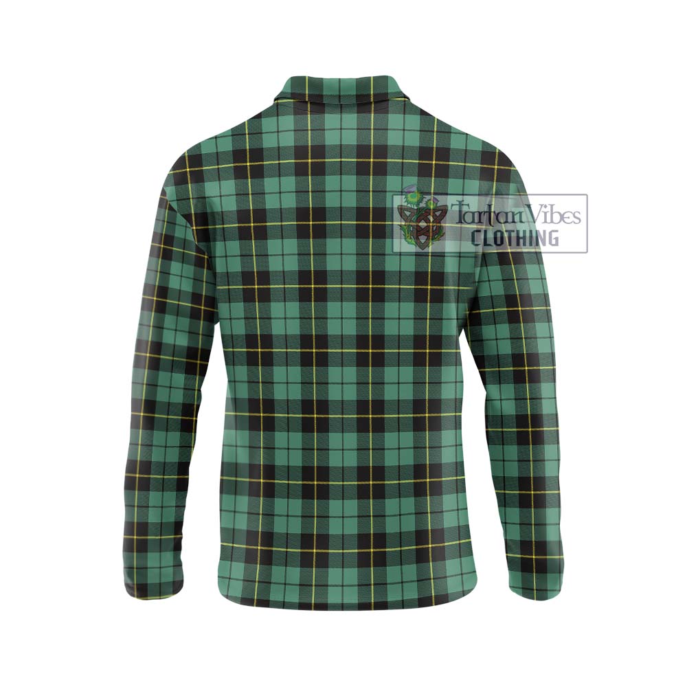 Wallace Hunting Ancient Tartan Long Sleeve Polo Shirt with Family Crest DNA In Me Style - Tartanvibesclothing Shop