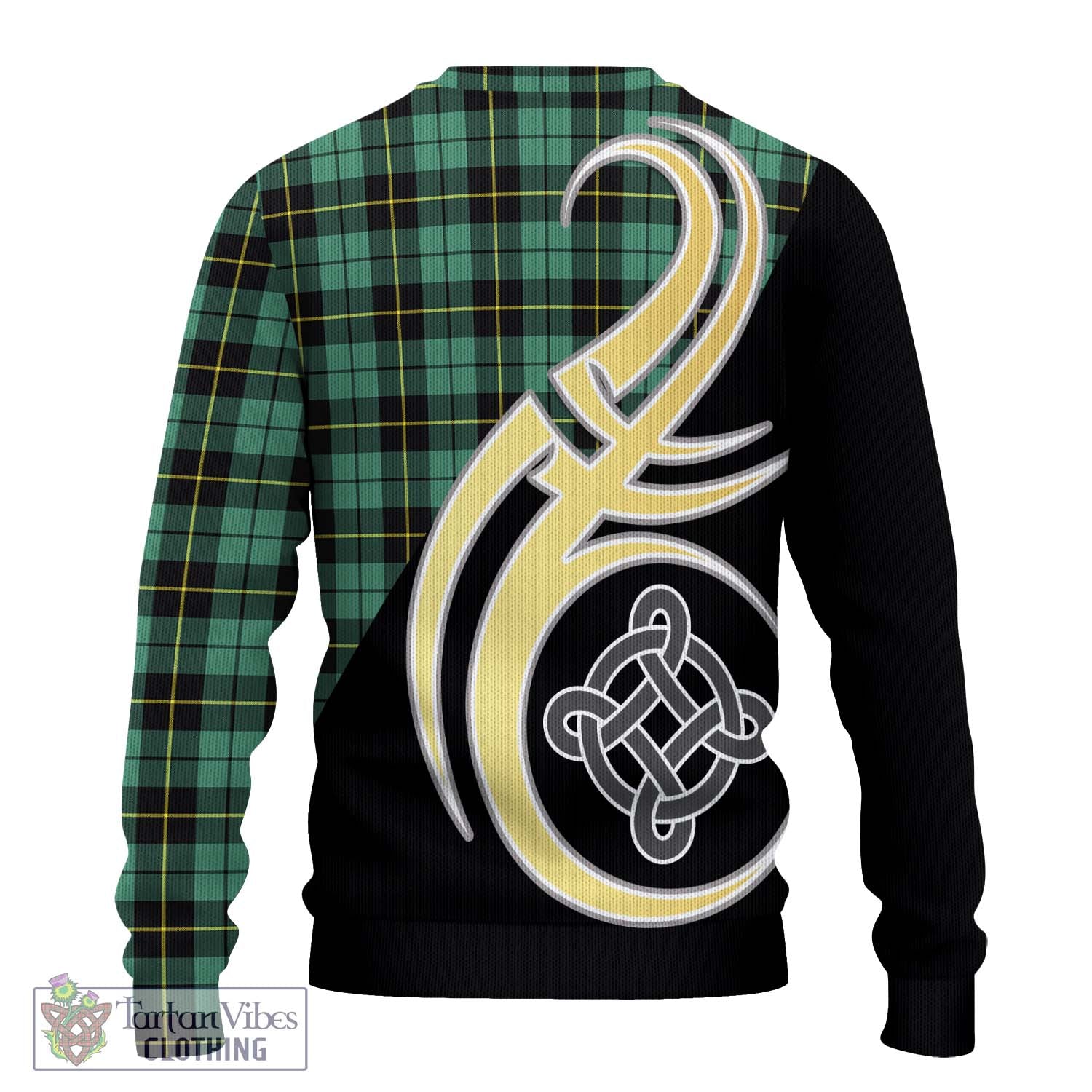 Wallace Hunting Ancient Tartan Knitted Sweater with Family Crest and Celtic Symbol Style - Tartan Vibes Clothing