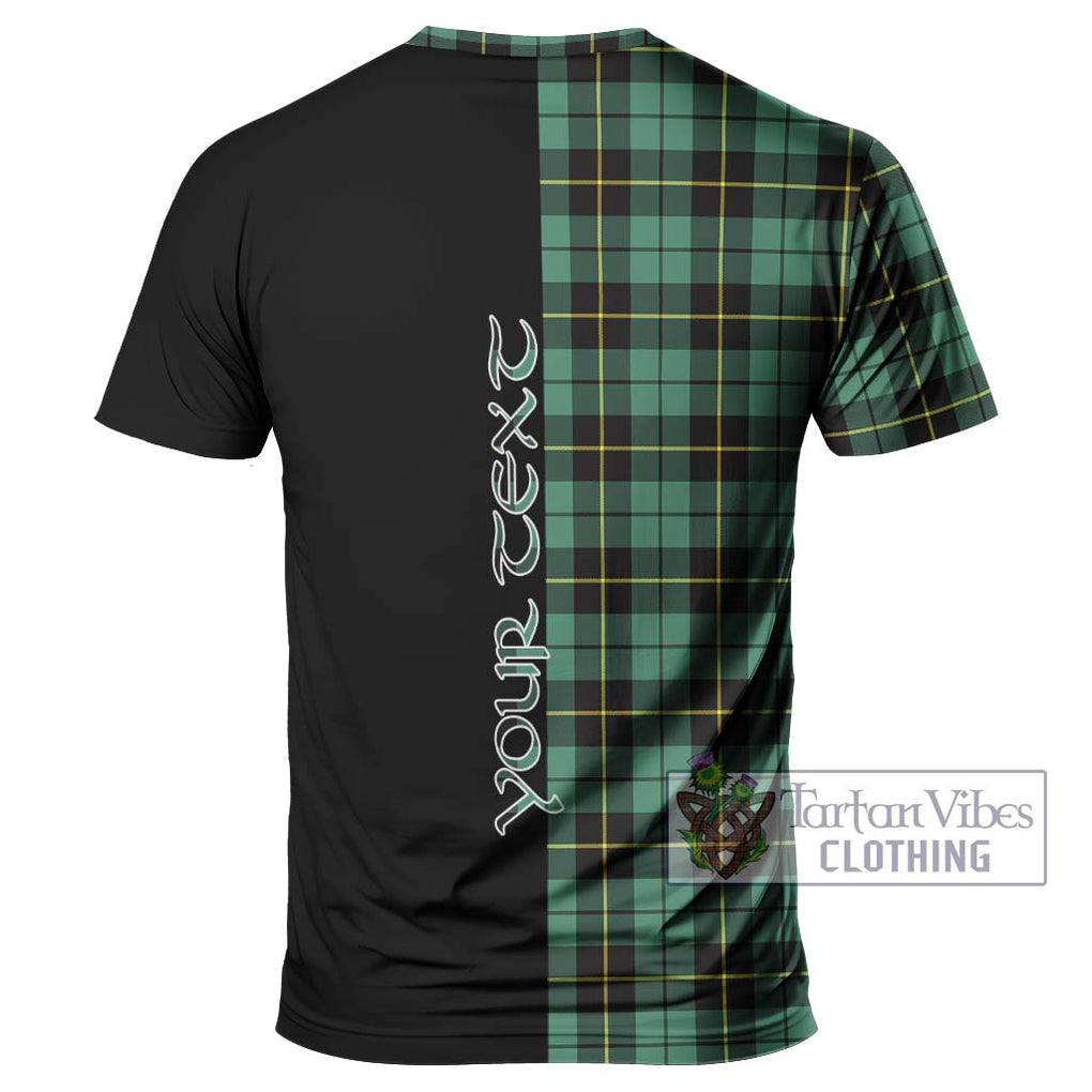 Wallace Hunting Ancient Tartan T-Shirt with Family Crest and Half Of Me Style - Tartanvibesclothing Shop