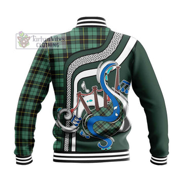 Wallace Hunting Ancient Tartan Baseball Jacket with Epic Bagpipe Style