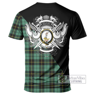 Wallace Hunting Ancient Tartan T-Shirt with Family Crest and Military Logo Style