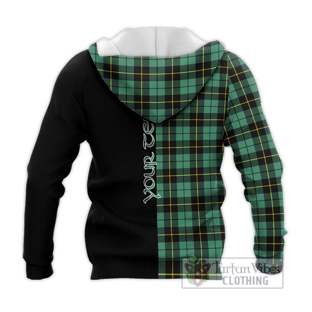 Wallace Hunting Ancient Tartan Knitted Hoodie with Family Crest and Half Of Me Style - Tartanvibesclothing Shop