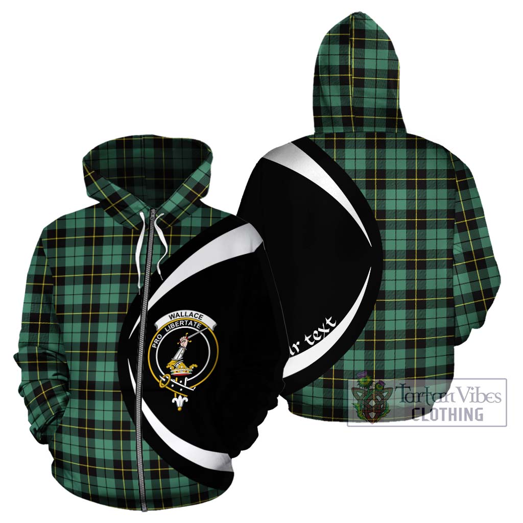 Wallace Hunting Ancient Tartan Hoodie with Family Crest Circle Style - Tartan Vibes Clothing