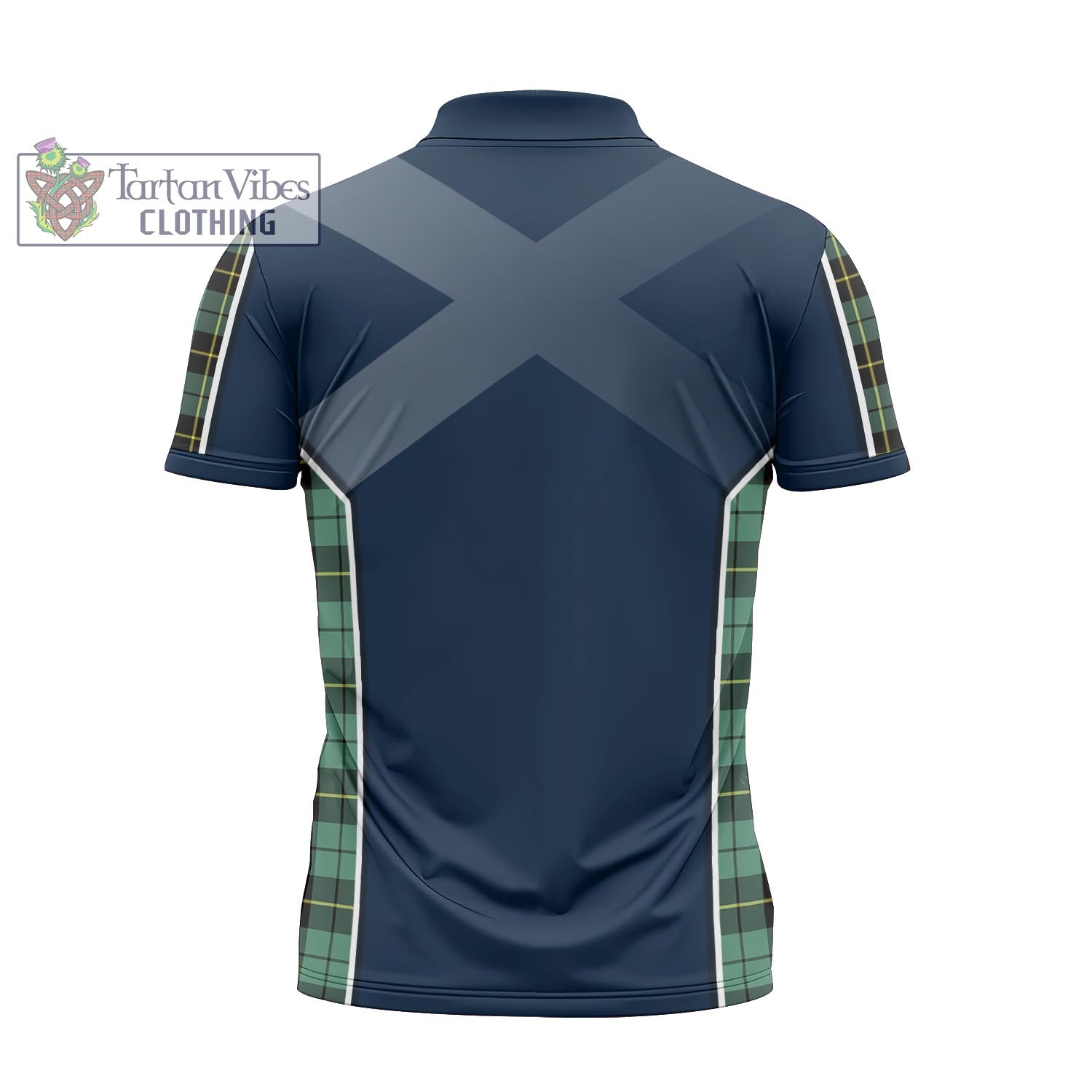 Tartan Vibes Clothing Wallace Hunting Ancient Tartan Zipper Polo Shirt with Family Crest and Scottish Thistle Vibes Sport Style