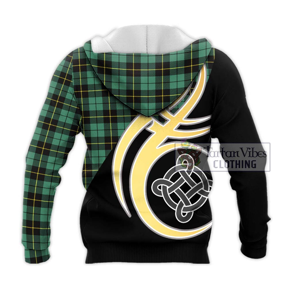 Wallace Hunting Ancient Tartan Knitted Hoodie with Family Crest and Celtic Symbol Style - Tartan Vibes Clothing