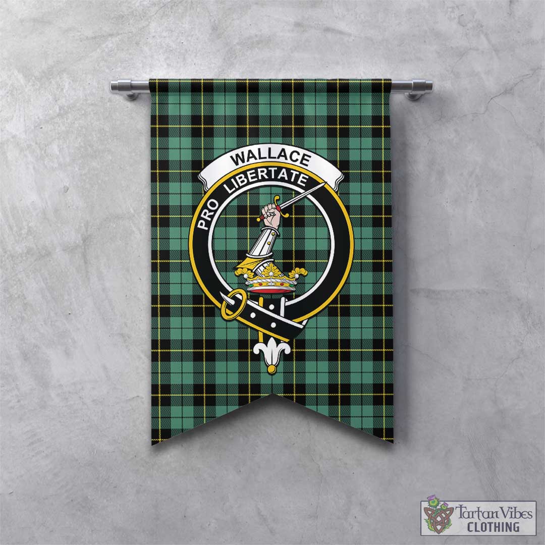 Tartan Vibes Clothing Wallace Hunting Ancient Tartan Gonfalon, Tartan Banner with Family Crest