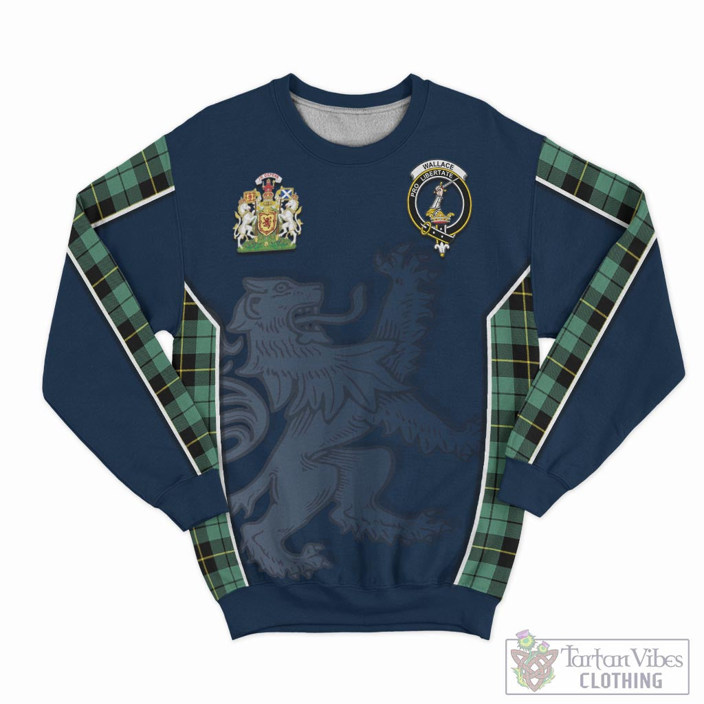 Tartan Vibes Clothing Wallace Hunting Ancient Tartan Sweater with Family Crest and Lion Rampant Vibes Sport Style