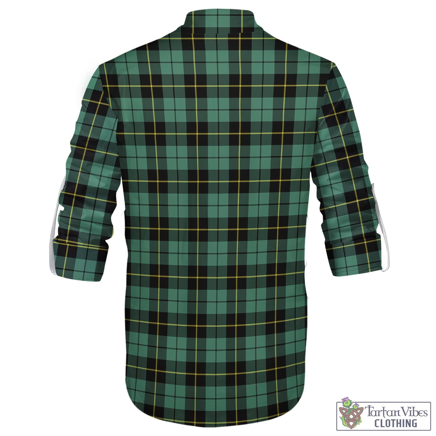 Tartan Vibes Clothing Wallace Hunting Ancient Tartan Men's Scottish Traditional Jacobite Ghillie Kilt Shirt with Family Crest